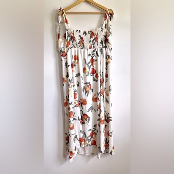 Cider Peach Fruit Split Midi Dress w/Orange and Green Print size 4X plus size - Picture 4 of 16